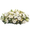 Cubre Urna, 20 Gerberas, 12 Rosas, 10 Liliums /Blancos