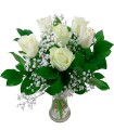 Florero 6 Rosas Blancas