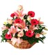 Canasta, 6 Rosas, 6 Liliums, 6 Gerberas | FloresparaFuneral.cl
