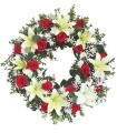 Corona, 12 Rosas Rojas, 8 Liliums Blancos, Follaje