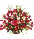 Canasta, 60 rosas rojas, 20 liliums blancos | FloresparaFuneral