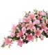 Cubre urna, 8 rosas rosadas, 18 liliums rosados | FloresparaFuneral