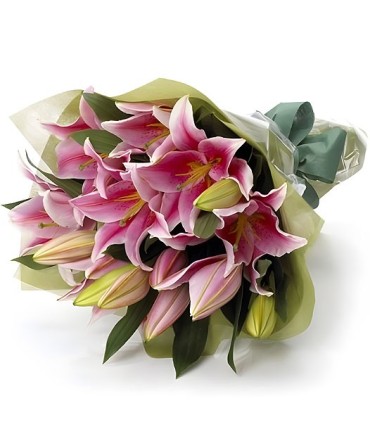 Ramo 8 Varas de Liliums Rosados | FloresparaFuneral.cl