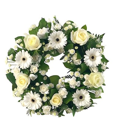 Corona, 5 Rosas, 5 Gerberas, Maules | FloresparaFuneral.cl