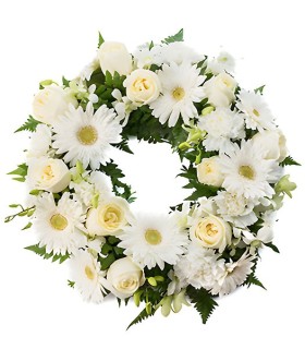 Corona, 10 Rosas, 10 Gerberas, Maules | FloresparaFuneral.cl