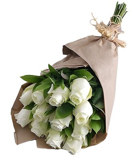 Ramo 12 Rosas Blancas | FloresparaFuneral.cl