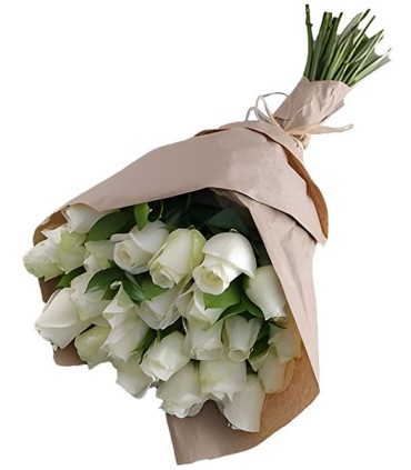 Ramo 24 Rosas Blancas | FloresparaFuneral.cl